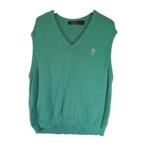 Vtg Brooks Brothers Mens Sweater Golf Vest V‎ Neck Christmas Green Mens XL USA
